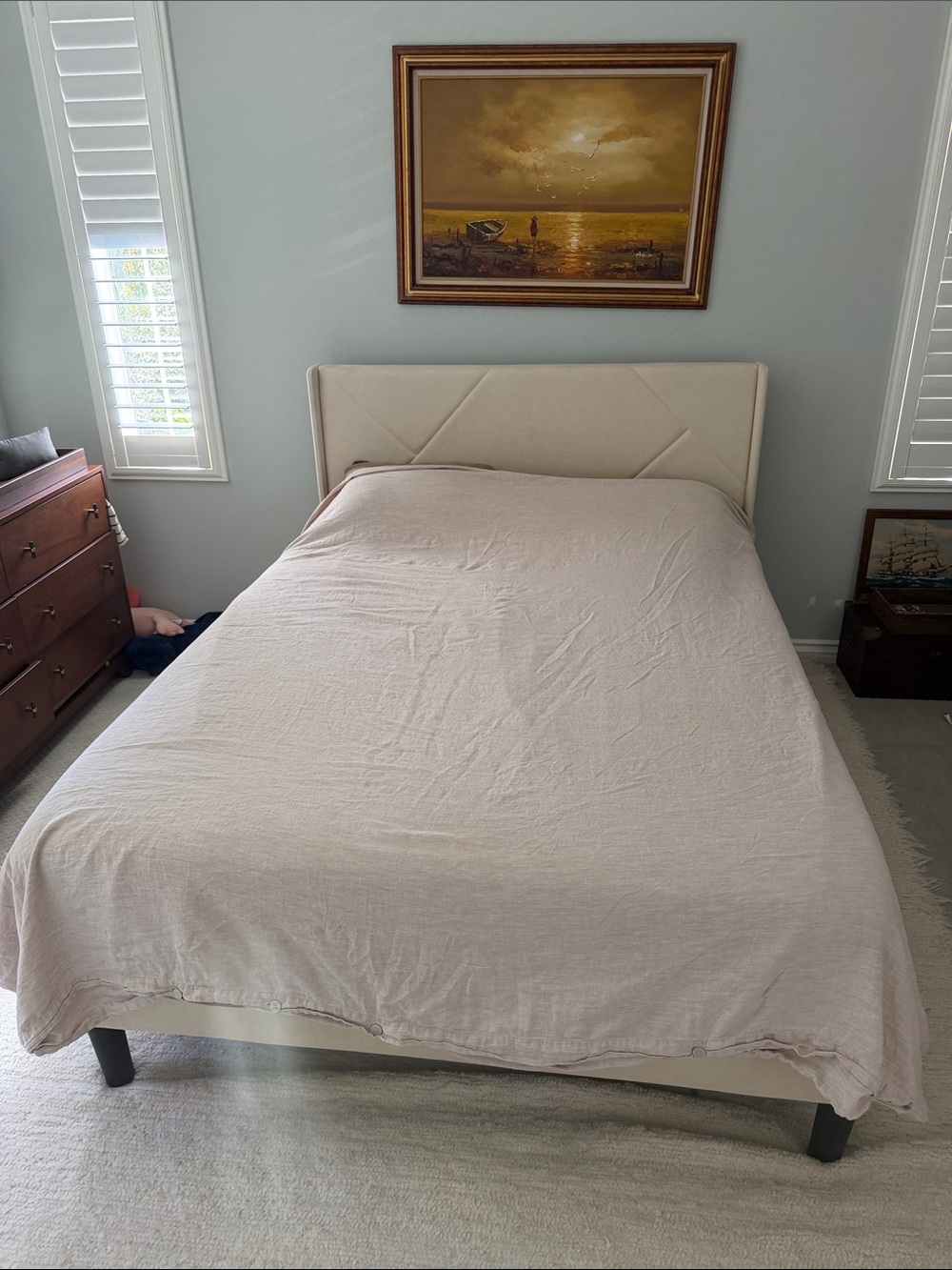 Restoration Hardware Beige Dune 100% Linen Duvet Cover Queen